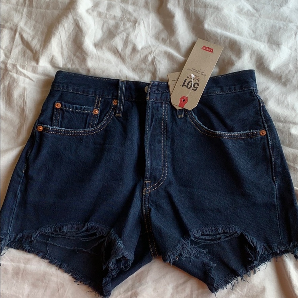 Levi’s high rise denim shorts